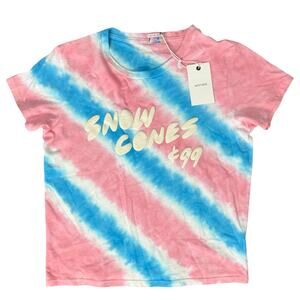 Mother Blue Pink Snow Cones Tie Dye Lil Goodie Goodie Tee size S NEW Tags